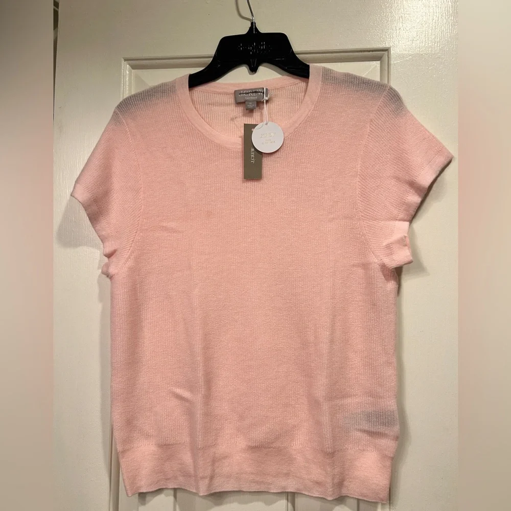 J.Crew NWT Ribbed featherweight cashmere T-shirt in Pink - Picture 2 of 10